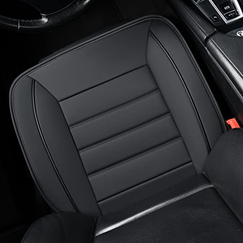 Cusaota 2 Piece Car Seat Cover Protectors Front Seat Bottom Covers, Luxury Pu Leather Car Interior Seat Cushion Cover, Compatible With 90% Vehicles (Sedan Suv Truck Jeep) (Black-2Pcs) #TOP2