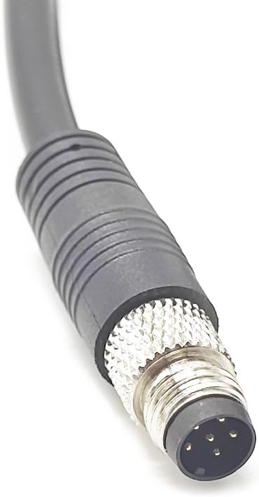5M/16.4Ft M8 6Pin Connector Cable A Code Straight Single Male Aviation Sensor Electrical PVC Cable Threaded Locking IP67 Rated 30V/1.5A Unshielded Plug Cable AWG22