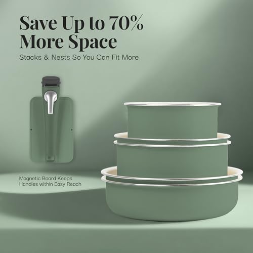 image for Gotham Steel 18 Pc Removeable Handle Pots and Pans Set Non Stick, Kitc