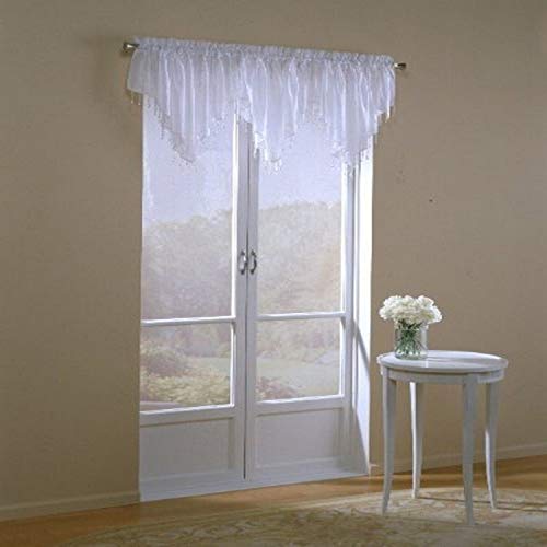 Easy Care Fabrics Tratamento de painel de sanefa transparente com contas, 101 x 61 cm, branco