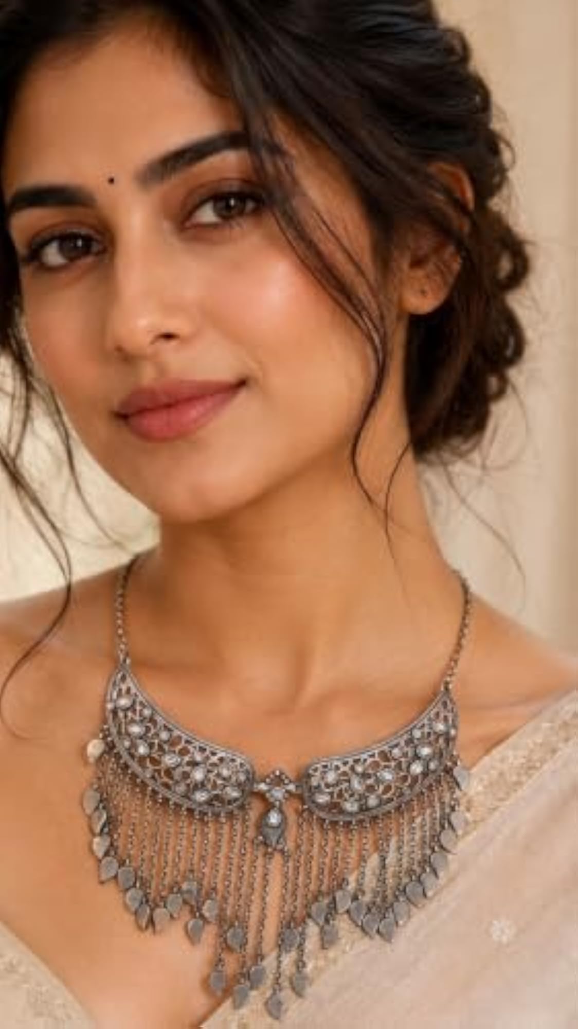 Avantika Silver Necklace, Elegant Gift for Women
