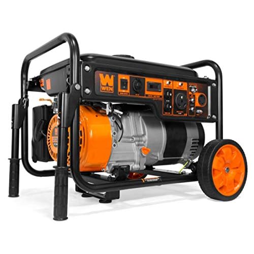 WEN GN6000 6000-Watt RV-Ready Portable Generator with Wheel Kit, CARB Compliant, Black
