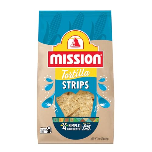 Mission Strips White Corn Tortilla Chips, 11 Ounce Bag
