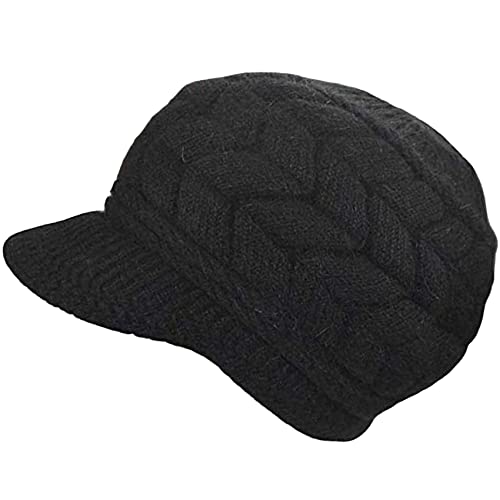 AUSUAYA Gorro cálido para el invierno, para mujeres o hombres con forro polar, cálidos gorros de cráneo IT-S-K-H-1, Negro , Talla única