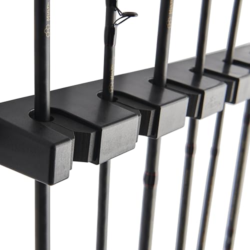 Image of Berkley Vertical Fishing Rod Rack, Stores 6 Rods, Black, Soft Foam Grip Pads Protect Rod Finishes, Durable Construction, Easy to Mount with Common Tools