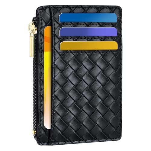 Image of Tipmile Mens RFID Wallet, Small Slim Business Credit Card Holder, Mens Gift | Mini Tiny Cute ID Case, Minimalist Zipper Pocket Wallet, Thin Coin Purse, Mothers Gift