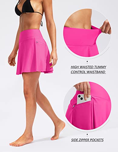 Image of Kayrth Women's High Waisted Swim Skirt with Zipper Pockets Tummy Control Bathing Suit Swimsuit Tankini Bottoms