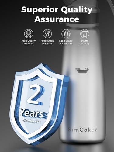 Foto von SimCoker Sahnespender 500 ml aus Aluminium, 3 Tüllen, Silber