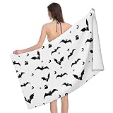 Halloween Goth Bats And Moon Beach Towels Sand Free,Soft And Quick-Drying, Bath Towels Skin-Friendly
