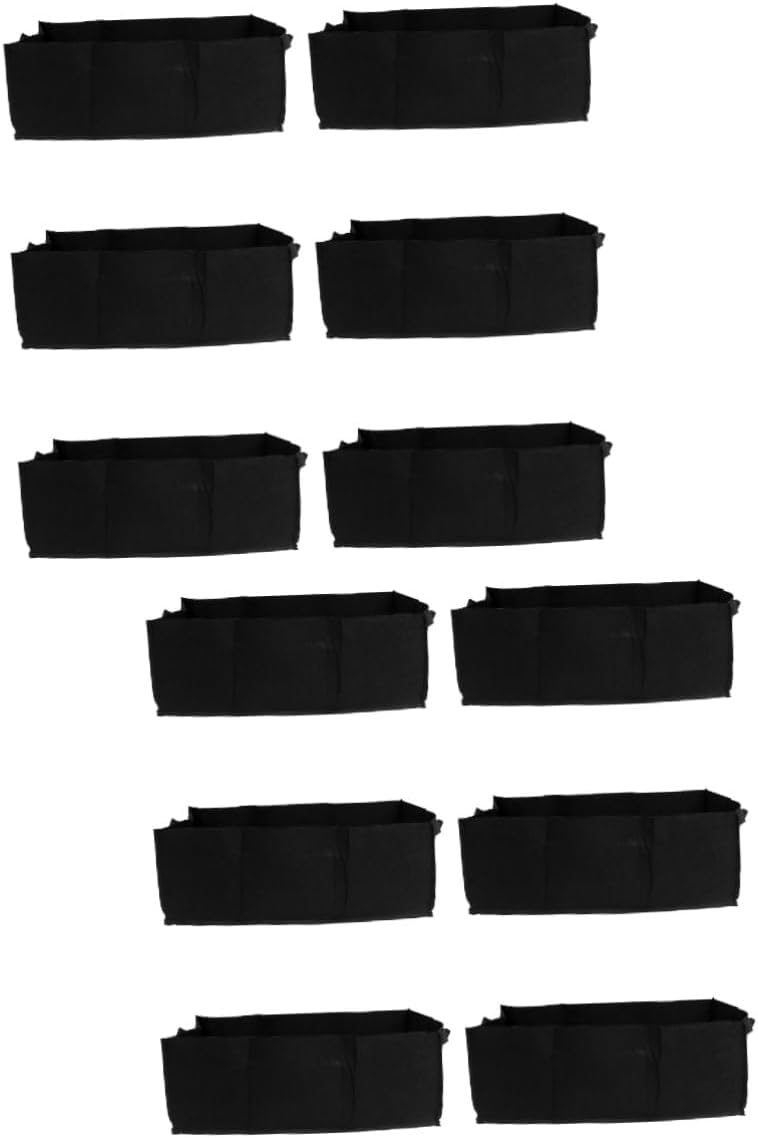 12pcs Large Square Planting Bags Nonwoven Grow Pots for Vegetables and Flowers Breathable Design for Optimal Root Growth for and Balconies Black