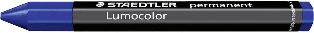 STAEDTLER Lumocolor Permanent Omnigraph 236-3 Smudgeproof Universal Marking Crayon - Blue Pack of 12