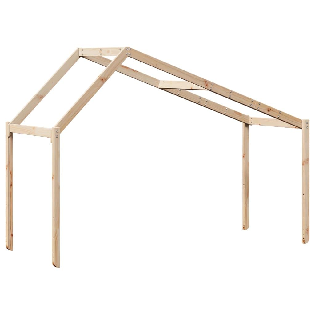 Toshilian Toit de Lit Cabane Enfant,Toit de lit pour Enfants 213x85,5x144,5 cm Bois de pin Massif