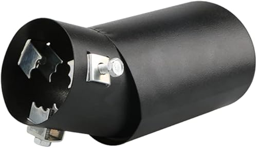 Miniatura 5 de 2 tubos de acero inoxidable para tubo de escape de automóvil, ajuste universal, diámetro de tubo de 1.5 a 2.25 pulgadas (negro, curvado)