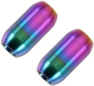 2 cierres magnéticos de acero inoxidable de colores, conectores de cordón de cuero para pulseras, cierre de extremo, hebilla magnética para hacer joyas, con agujero de 8 mm.