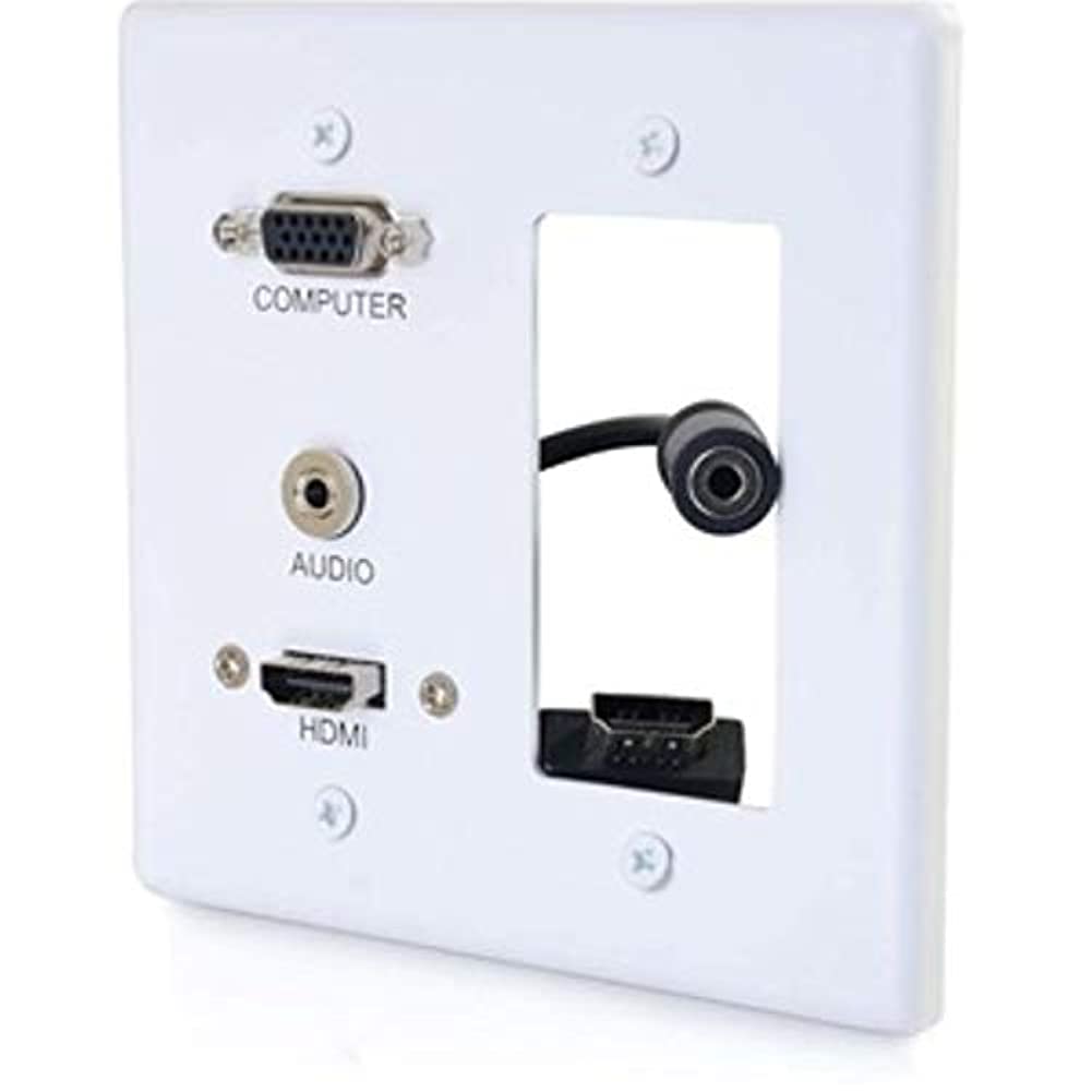 Plaque murale double HDMI VGA audio 3.5mm C2G 39877 blanc