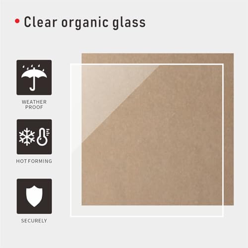 Image of 12 x 12 inch Clear Acrylic Sheet Plexiglass, 4 Pack 1 /8 inch Thick Transparent Acrylic Square Panel, DIY Materials with Protective Paper for Display Projects, Craft and More.