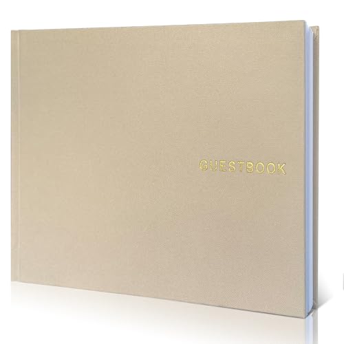 LADY&HOME Linen Wedding Guest Book for Wedding Reception-Guestbook to Sign
