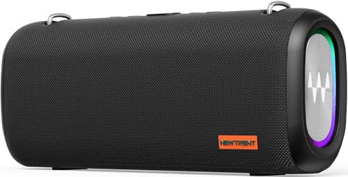 Vibe Pro Outdoor Bluetooth Speaker, 80W Peak Loud Portable Wireless Speaker, Waterproof IPX65, Deep Bass, RGB Lights, Studio Quality Sound Powered by Waves Audio, Party & Pool Ready (Black)