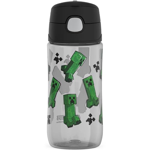 Thermos FUNTAINER 16 Ounce Plastic Hydration Bottle with Spout, Minecraft