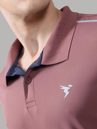 Image of TECHNOSPORT Men's Solid Full Sleeve Polo T-Shirt TECHNOCOOL+ Quick Dry Slim Fit Sports Tee for Travel Casual Smart Wear UPF50+ Anti Odour