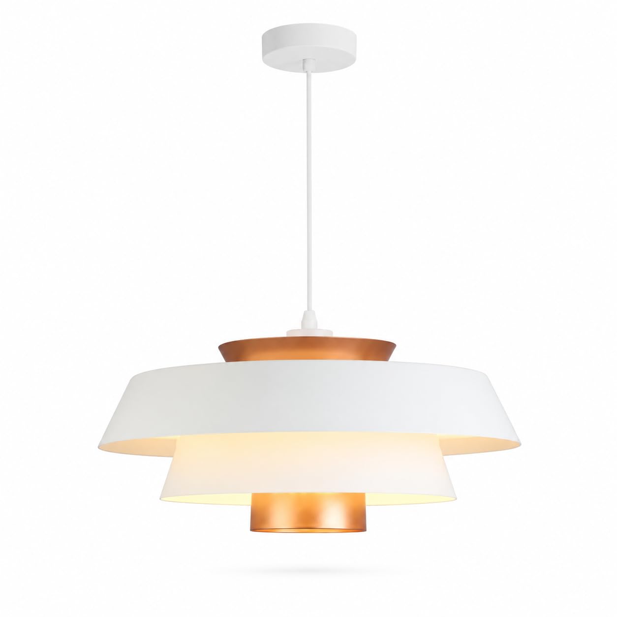 Esiyuvo Multicolor Modern Pendant Light Fixture With Layered Metal Shade, Contemporary Hanging Ceiling Lamp For Kitchen Island, Dining Room, Bedroom, Living Room, Entryway, Hallway