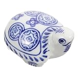BESPORTBLE Adorno De Acuario Tortuga Flotante De Porcelana Azul y Blanca Decoración para Peceras Figuras Decorativas De Animales Acuáticos para Mesa y Escritorio