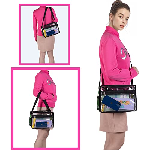 Mildbeer Clear Messenger Bag, Stadium Approved Clear Purse For Women And Men, Clear Bag With 2 Compartments #TOP4