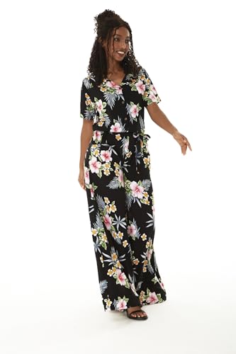 Image of Family Matching Hawaiian Clothes, Hibiscus Black | Black Hibiscus Print • Soft Rayon Fabric • Family Matching Outfits • Vacation Ready • Luau Party Wear