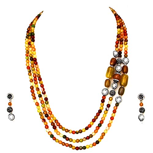 Cuenta mixed CZ-jasper-pearl mujer para lucir en cenas y eventos de gala