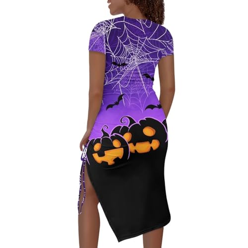 Image of Short Sleeve Dress for Women,Sexy Bodycon Dress,Plus Size Slit Dress,String Design s-4xl