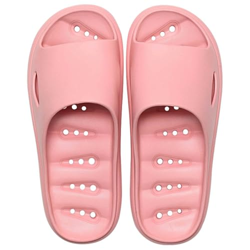 Chanclas de baño para mujer, sandalias ligeras de verano, sandalias de secado rápido, sandalias de goma para el hogar, antideslizantes, zapatillas de jardín, chanclas de playa, chanclas, Rosa., 42