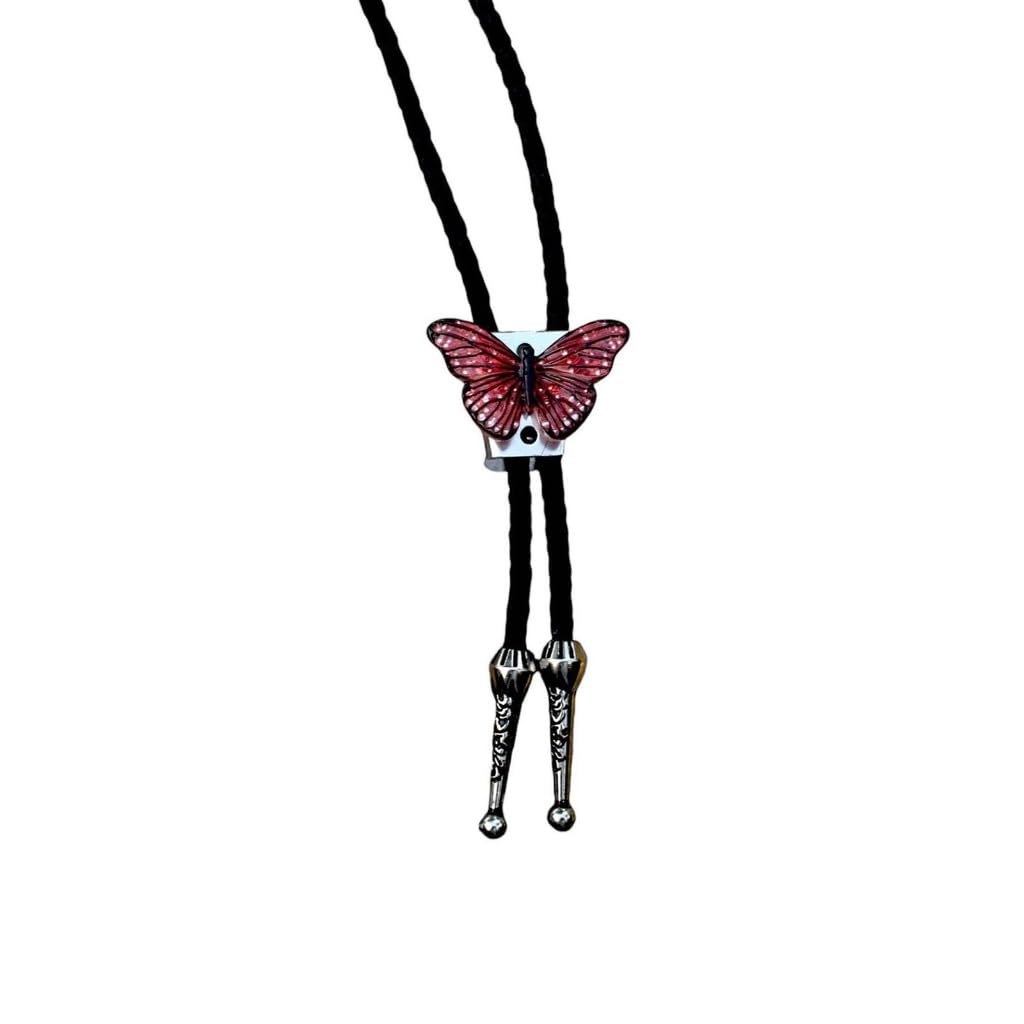 Collar de mariposa y cordón de cuero vintage ajustable para hombre
