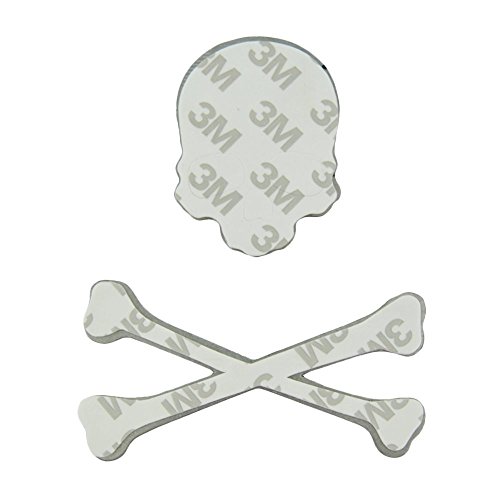 T Tocas Black Motorcycle Skull Bone Emblem Metal Decal 3D Sticker For Vehicle/Motorcycle/Boat/Cruisers/Chopper #TOP2