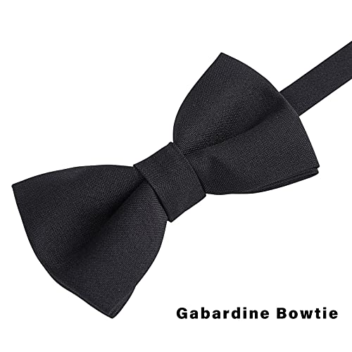Welrog Classic Pre-Tied Bow Tie For Children & Adults Solid Color Adjustable Bowtie（Black） #TOP5