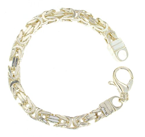 Original italienisches Byzantiner Königsarmband 925 Silber 8 mm breit 27 cm Silberarmband Armband Damen Herren Schmuck ab Fabrik tendenze Italy