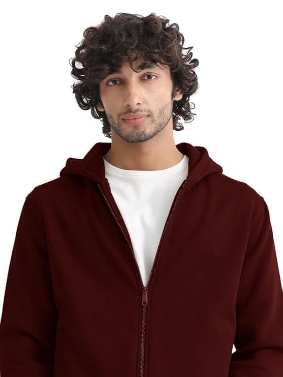 Image of DROBE Plain Chain Hooded Zipper Hoodie for Unisex