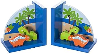 Mousehouse Gifts Kids Blue Dinosaur Bookends for Boys Dino Themed Bedroom or Baby Nursery Decoration