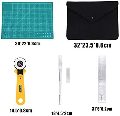 Miniatura 2 de 5 unidsset costura hecho a mano herramientas de artesanía kit de papel tela cuero herramientas de corte conjunto