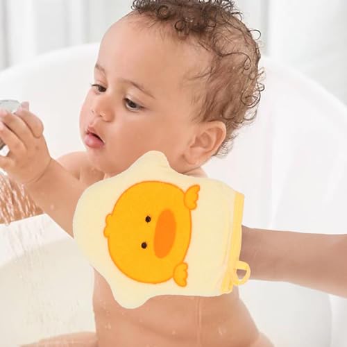 Image of Housoutil 3Pcs Baby Bath Gloves Soft Terry Cloth Wash Mitts for Kids Gentle Exfoliating Scrub Gloves Toddler Bathing Supplies