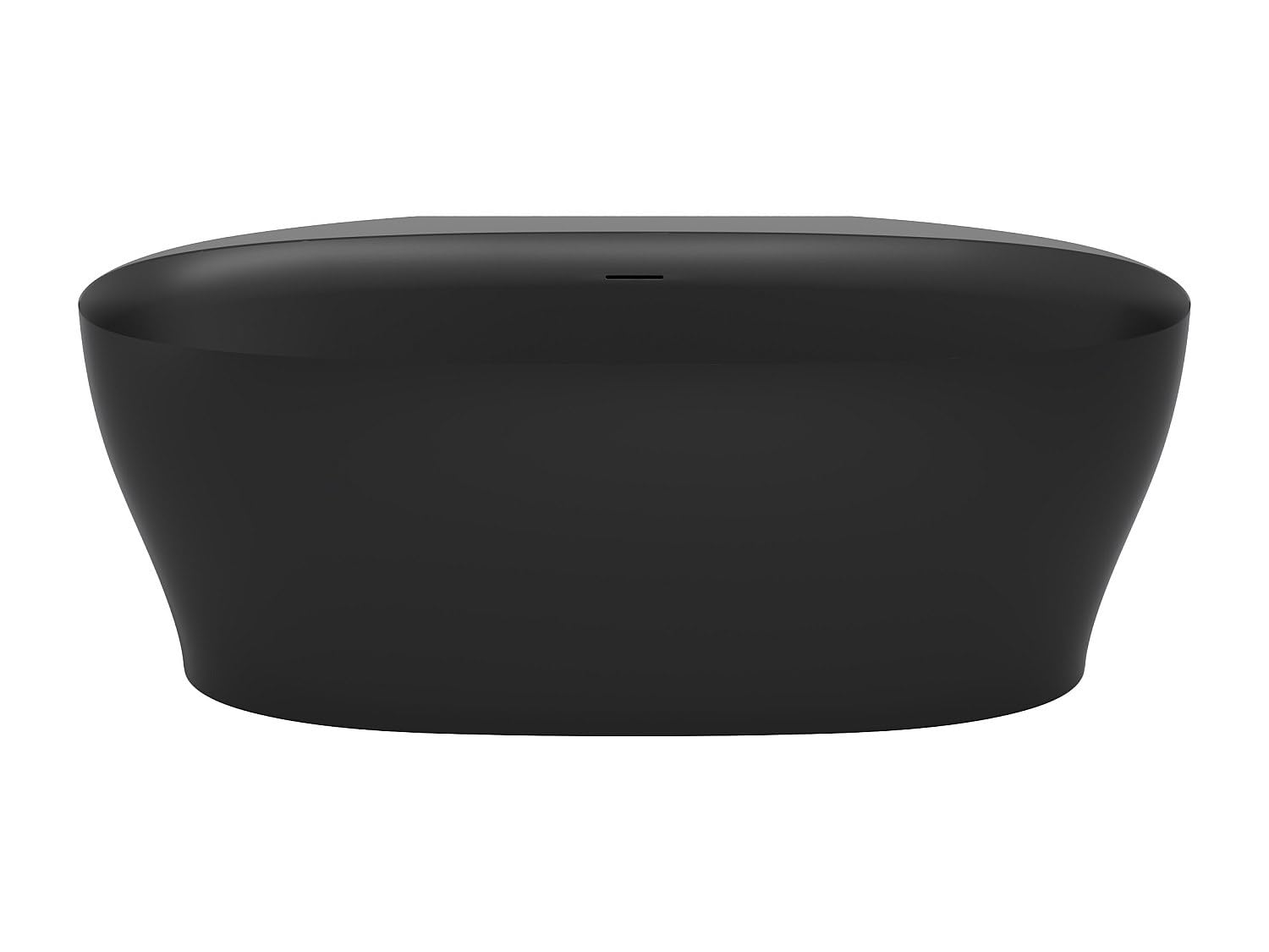 Vente-unique - Bañera semi exenta Lumel - L 160cm x A 80cm x H 58cm - acrílico - negro