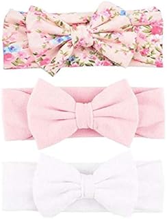 Yueshop MultiWare 3pcs Baby Headband Cotton Elastic Newborn Print Floral Hair Band Bow-knot