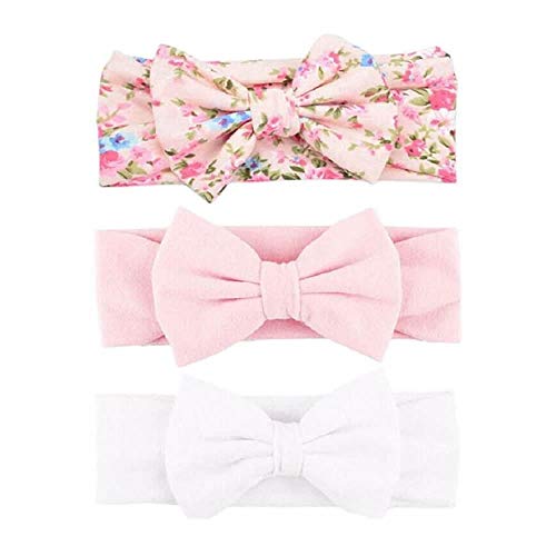 Yueshop - Yueshop MultiWare 3pcs Baby Headband Cotton Elastic Newborn Print Floral Hair Band Bow-knot