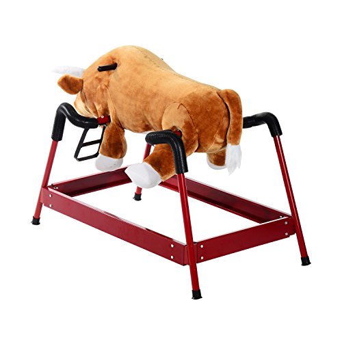 Qaba Kids Spring Rocking Horse Rodeo Bull Style With Realistic Sounds For Children Over 3 Years Old #TOP3