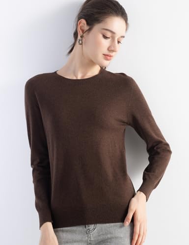 Women's Merino Wool Blend Sweater Fall Winter Crew Neck Long Sleeve First-Line Ready to Wear Seamless Knit Sweater4