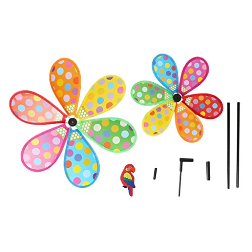 MB-LANHUA Windmill,Kids Toys Dots DOuble Layer Yard Garden Decor Colorful Outdoors Spinner
