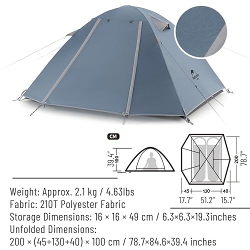 Carpa para Camping 2 Personas Naturehike Ligera y Resistente miniatura 2