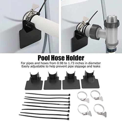 Suporte de mangueira de piscina, 4 conjuntos de grampos de mangueira para evitar que a mangueira des