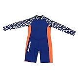 POENVFPO Tauchanzug, Dehnbar, Warm Haltend, für Jungen und Mädchen, Langärmelig, Blau, Lila, Neopren-Gummi-Nylon-Badeanzug für (Größe 8)