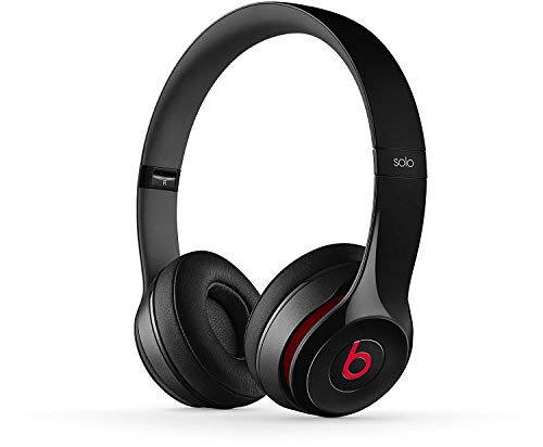 Beats by Dr. Dre Solo 2 On Ear Bluetooth Headphones Apple W1 Headphone Chip | Active Noise Cancelling | 12 Hours of Listening Time | Beats Foldable Headphones for iOS & Android - Black (Renewed)