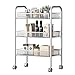 Produktbild JBVG Küchenträgerwagen 3-Schicht-Metal Mesh Rollaufbewahrungswagen mit praktischem Handgriff-Rad Aufbewahrungswagen Für Küche Badezimmerwäscherei (Color : Silver, Size : 46x27x63cm)